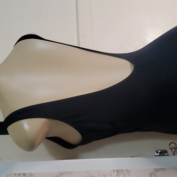 Pour Moi Black Lace-Up Front One Piece Swimsuit Size Uk 16 US 12 - Picture 5 of 9